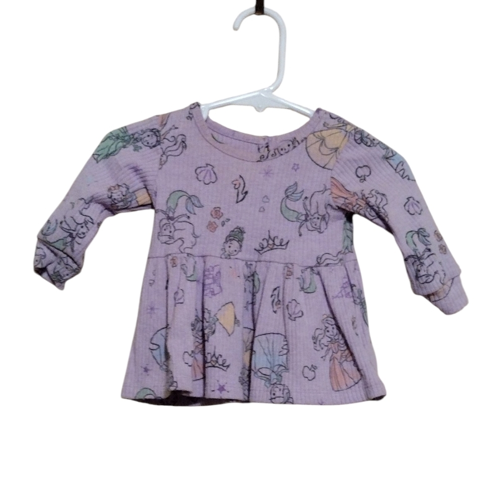 Disney Baby Purple Girls Long Sleeve Top Size 0-3 Months!